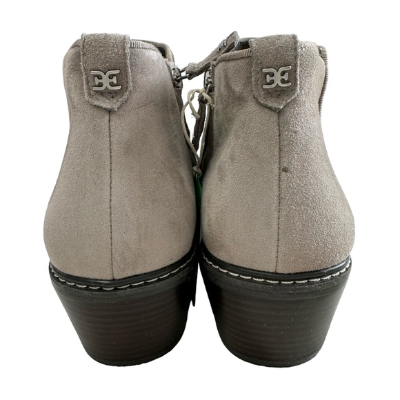 Sam Edelman Pryce Putty Suede Block Heel Ankle Booties Size 10M - Picture 9 of 16